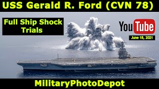 USS Gerald R Ford CVN 78 Full Ship Shock Trials war usnavy military [upl. by Attenaz]