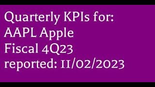 AAPL 4Q fiscal 2023 essential earnings report KPIs [upl. by Sophi262]