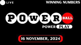 Powerball Lottery Drawing for Nov 16 2024  Live Winning Numbers amp Results [upl. by Eldrida116]