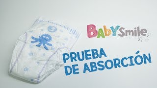 Prueba de absorción pañales BaBySmile del DIA [upl. by Anilehcim806]