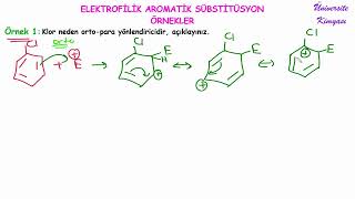 ORGANİK KİMYA AROMATİK BİLEŞİKLER  ELEKTROFİLİK AROMATİK SÜBSTİTÜSYONÖRNEKLER1 [upl. by Worlock]