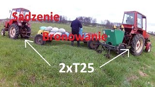 Wiosna 2017☆Sadzenie ziemniaków ☆ Bronowanie  2xT25  108060p [upl. by Hoag316]