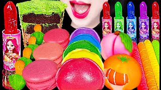 ASMR Edible Lipstick Rainbow Tteok Sweet bean cake 먹는 립스틱 무지개 떡 화과자 먹방 Mukbang Eating [upl. by Iahk]