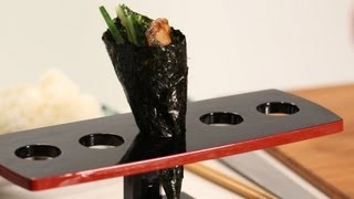 How to Make a ConeShaped Hand Roll  Sushi Lessons [upl. by Victorie]