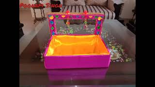 Gift hamper box making at home  khali dabbe se banaye sundar gift box l Poonam Singh DIY [upl. by Ehcnalb]