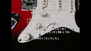 Rock Style C7 Scale Backing Track 85 BPM  To Listen or Play Along [upl. by Levan956]