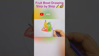 How to draw Fruit Bowl 😍✍️ shorts art reels [upl. by Attelra468]