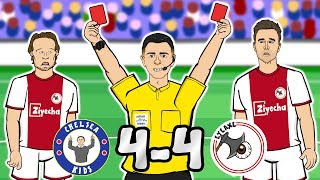 🔴2 SENT OFF 44🔴 Chelsea vs Ajax Champions League 2019 Parody Goals Highlights 2 Red Cards [upl. by Aratehs]