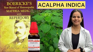 ACALPHA Indica homeopathic mother tincture from boerickes materia medica in Hindi [upl. by Rufford]