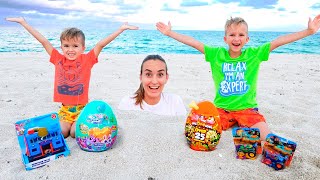 Vlad and Niki had a Fun Day on the Beach Plying with Mom and Sand [upl. by Flavius]