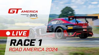 LIVE  Race 1  Road America  GT America powered by AWS 2024 [upl. by Cirad]