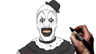 How To Draw Art The Clown  Step By Step  Terrifier [upl. by Nahgrom]