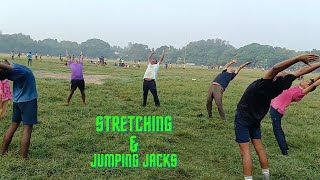 Stretching amp jumping jacks workout for fat amp weight loss [upl. by Llerrac]