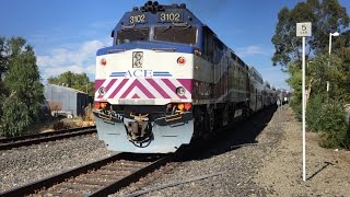 Altamont Corridor Express HD 60fps ACE Trains 4 amp 6  Livermore Station EMD F40PH2C [upl. by Dolli]