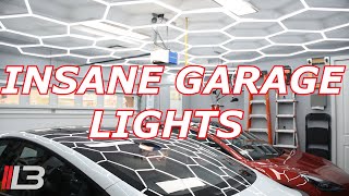 Insane Hexagon Detail Shop Garage Lights Super Bright Unboxing amp Install [upl. by Jerman]