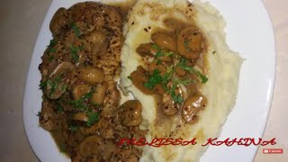 des escalopes a la créme aux champignons اسكلوب شرايح الدجاج بكريمة الفطر [upl. by Kries]