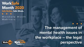 The management of mental health issues in the workplace – the legal perspective W32 [upl. by Annawat]