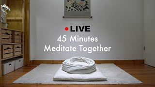 Live 45 Minutes Meditate Together in Silence  No 186  Background Noise  No Music [upl. by Susejedairam]