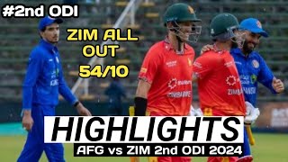 AFGHANISTAN vs ZIMBABWE 2nd ODI FULL HIGHLIGHTS 2024 ll AFG vs ZIM ODI FULL MATCH HIGHLIGHTS [upl. by Adnof]