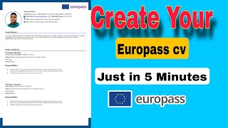 Create your Europass cv  Make Resume for Europe  Europass resume [upl. by Delilah]