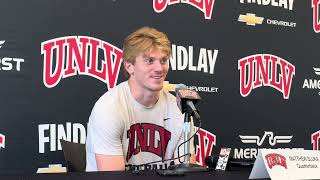 UNLV QB Matthew Sluka speaks to the media after Day 1 of fall camp [upl. by Aleetha809]