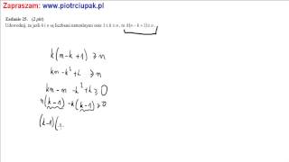 25 Zadanie Matura CKE zestaw P3 Udowodnij że jeśli k i n są liczbami naturalnymi oraz [upl. by Birck]