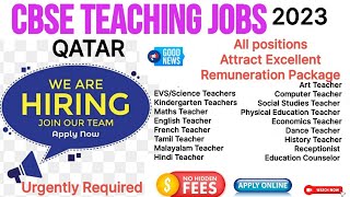 Golden Opportunity Qatar Indian School Hiring Teachers 2023‎OVERCOMEJOBS [upl. by Irroc699]