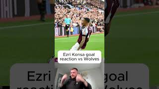 Ezri Konsa goal reaction vs Wolves avfc premierleague Konsa reaction football [upl. by Kenrick]