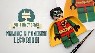 How to make a fondant lego Robin superhero How To Tutorial Zoes Fancy Cakes [upl. by Brighton704]