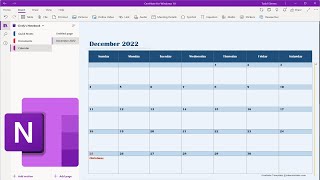 Insert an Editable Calendar into a OneNote Page\Section [upl. by Hera619]