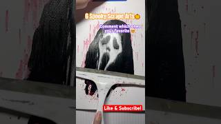 6 Spooky Scrape Arts For Halloween 🎃 art acrylicpainting halloween viral shorts [upl. by Llednov]