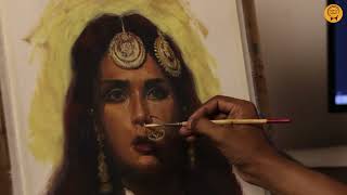 Richa Chadha Portrait Painting Full Titorial  Oil Portrait Painting Process hiramandi netflix [upl. by Emma405]