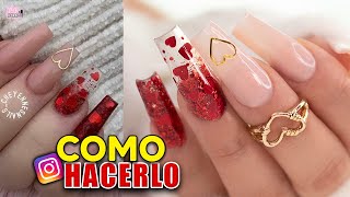 RECREANDO UÑAS de SAN VALENTIN  instagram [upl. by Nahtnhoj]