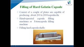 Lecture 19 Filling of Hard Gelatin Capsule By Payal N Vaja [upl. by Annoit261]