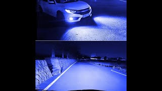 Car Led Headlights And Fog Lights Green And White Color Testing [upl. by Aiden]