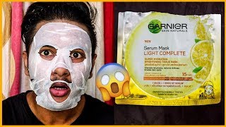 I TRIED SHEET MASK FOR FIRST TIME  GARNIER SHEET MASK REVIEW [upl. by Anette]