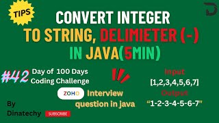 StringJoiner  Convert Integer to String  Java 8  தமிழ்  Interview  DinaTechy coding java DT [upl. by Gluck]