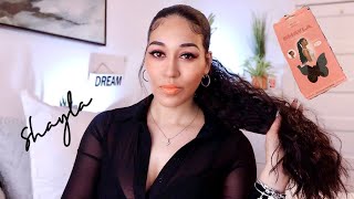 TRYING THE SHAYLA PONYTAIL FROM INH HAIR 26quot  MY REVIEW  ITS A LOOK👀 🎀 [upl. by Georgi]