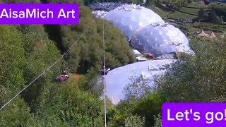 Zip line Zip Wire Adventure edenproject cornwall hangloose england [upl. by Farman]