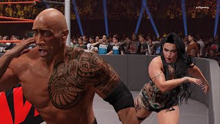 Live WWE 2K24  The Rock vs Indian Female Wrestler  WWE Smackdown Today Fight shorts [upl. by Motteo]