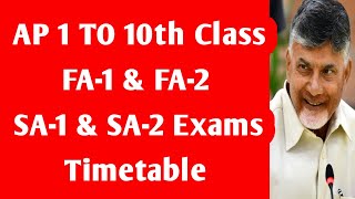 AP 10th class exams 202425ap 1 to 10th class FA1 amp FA2 amp SA1 ampSA2 exams timetable10th class [upl. by Ynna]