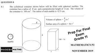 Question 8  November 2019  Grade 11  P2  Mathematics  Measurement [upl. by Siddra]