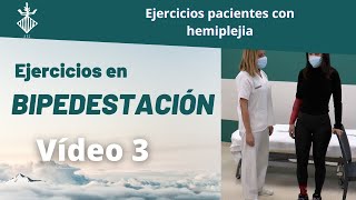 Ejercicios de control de tronco en bipedestación  Ejercicios en pacientes con hemiplejia VÍDEO 3 [upl. by Blainey629]