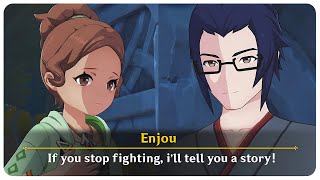 Enjou Gets Along with Kids Cutscene Kinich Story Quest  Genshin Impact 50 [upl. by Aerehs634]