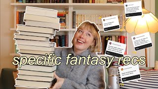 30 Hyper Specific Fantasy Book Recs a fantasy read for whatever mood [upl. by Acirtap122]