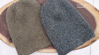 Classic Knit Look Beanie Crochet Pattern [upl. by Sheff244]