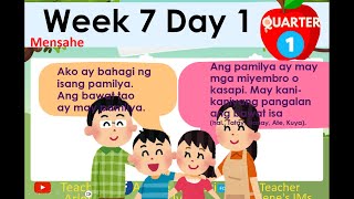 Matatag Kinder Week 7 Day 1 Quarter 1 [upl. by Notaes]