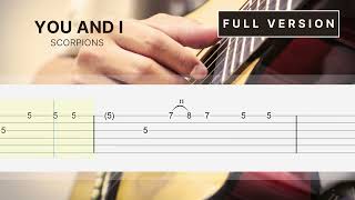 You And I  Scorpions  EASY Fingerstyle Guitar Lessons TAB [upl. by Charteris]