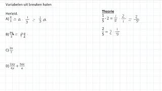 Variabelen uit breuken halen 3 HAVO [upl. by Babcock]