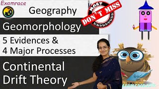 Continental Drift Theory by Wegner  5 Evidences and 4 Major Processes [upl. by Eceinert]